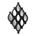 LITTON LANE Eclectic Large Black Diamond Mesh Metal Wall Sconce with Mirror Inlays thumbnail 1