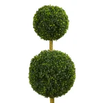 Nearly Natural 5.5 ft. UV Resistant Triple Ball Boxwood Artificial Topiary Tree, Indoor/Outdoor thumbnail 3