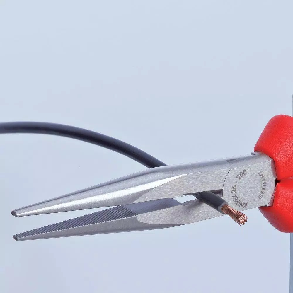 Knipex 8 in. Forged Vanadium Steel Long Nose Side Cutting Pliers with Comfort Grip