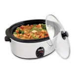 Better Chef 3.7 Qt. Silver Oval Slow Cooker with Stoneware Container thumbnail 1