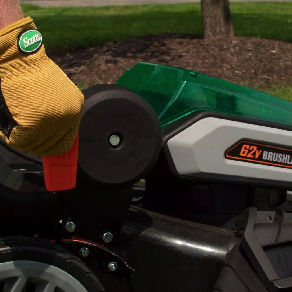 Scotts 21 in. 62V Cordless Lithium-Ion Battery Walk Behind Push Mower with 5 Ah Battery and Charger