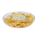 Mind Reader 13 in. Clear Acrylic Chip and Dip Bowl Set, Round Serving Tray for Parties and Entertaining thumbnail 1