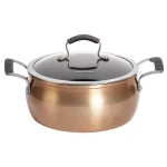 Epicurious 5 Qt. Hard-Anodized Aluminum Nonstick Chili Pot with Glass Lid, Copper thumbnail 1