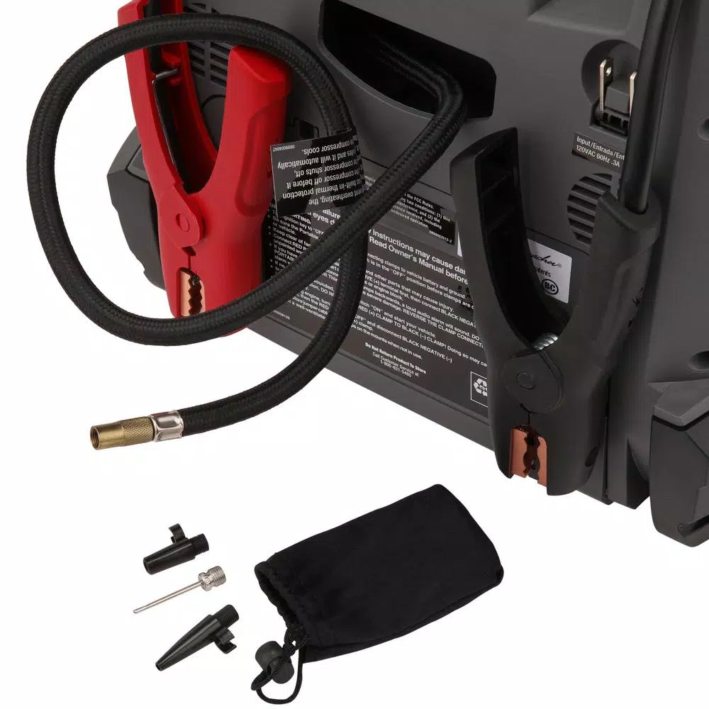 Schumacher 1200 Peak Amp Portable Battery Jump Starter with Air Compressor and Power Station