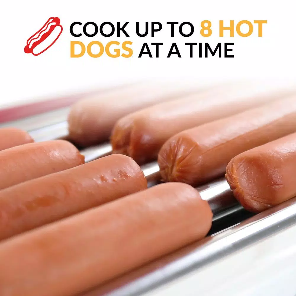 Nostalgia Retro Red Electric Hot Dog Roller and Bun Warmer - Specialty Grill