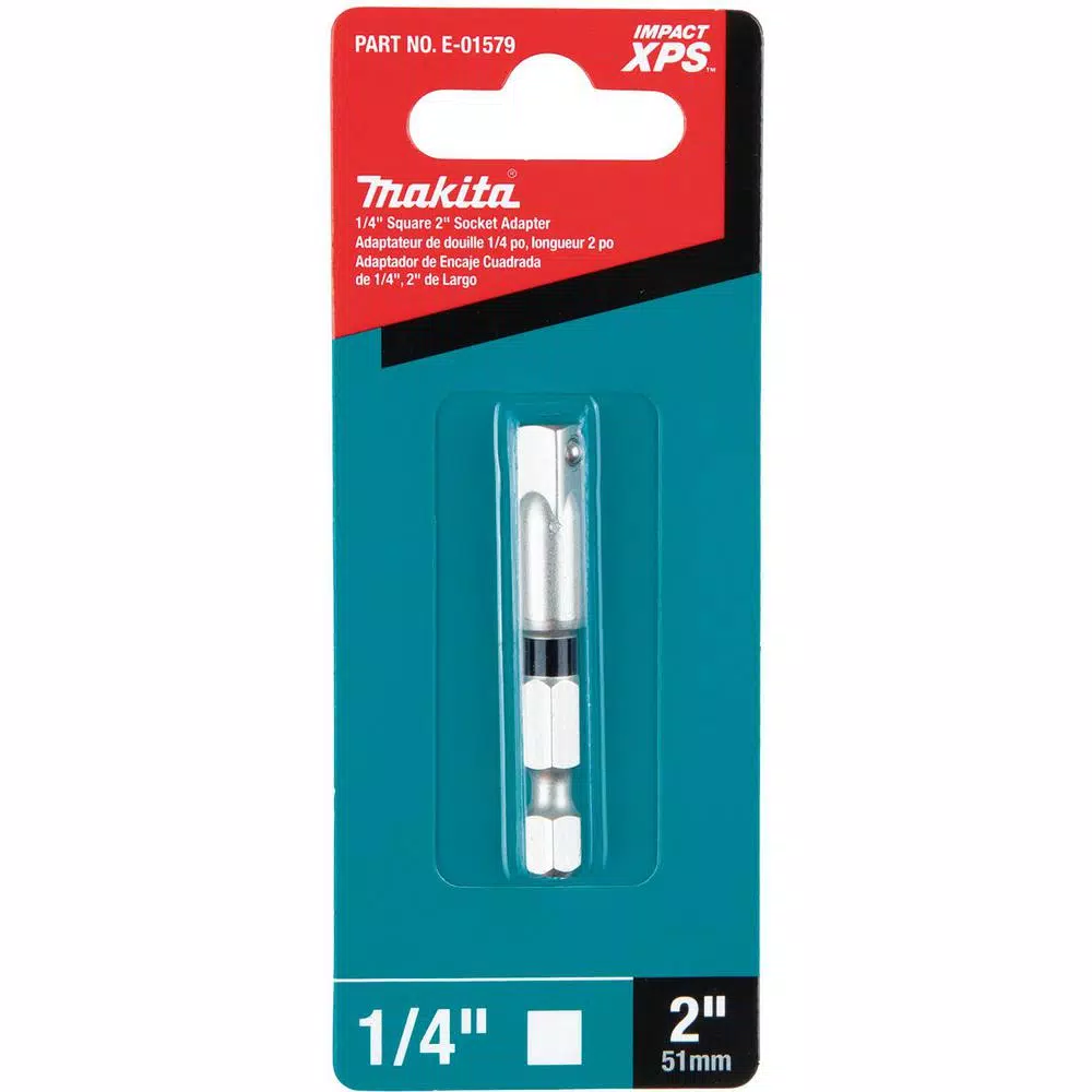 Makita ImpactXPS 1/4 in. Square 2 in. Socket Adapter for High-Torque Impact Drivers