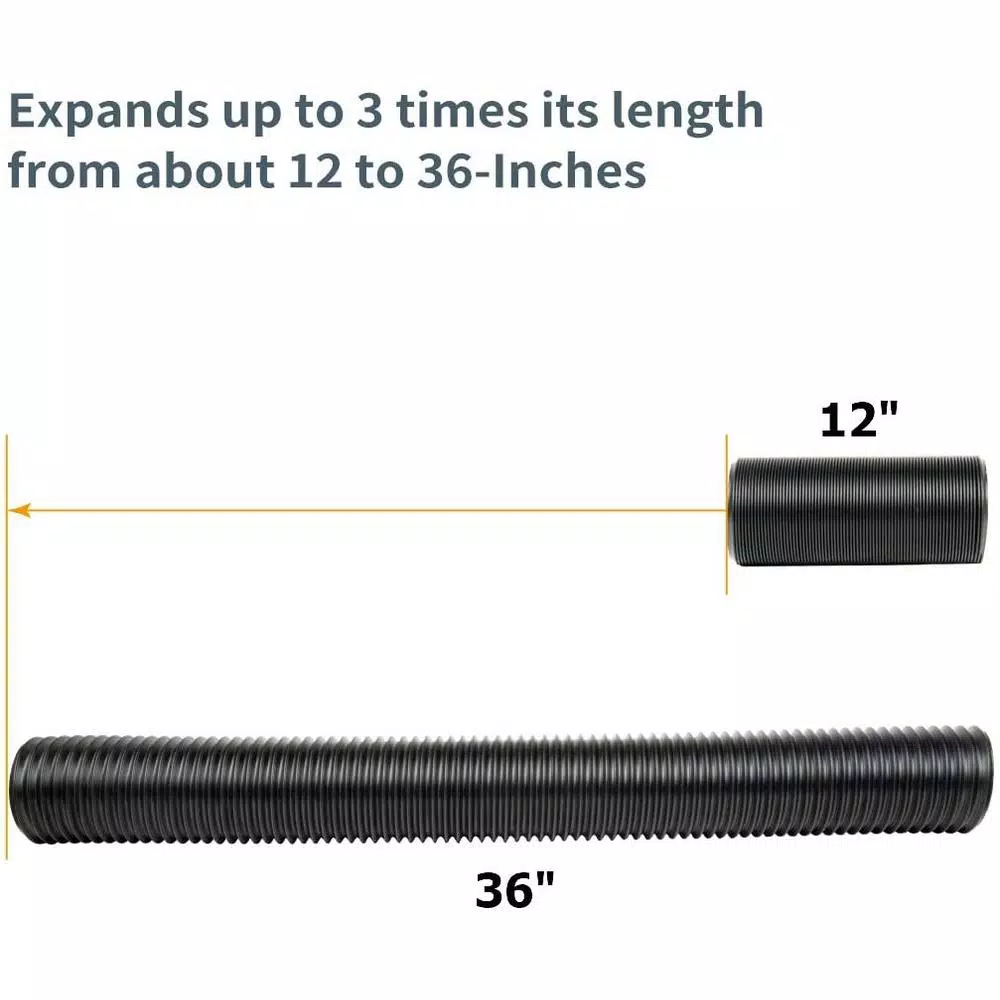 POWERTEC 4 in. Flexible Dust Collection Hose, Expandable Polypropylene Extraction Hose