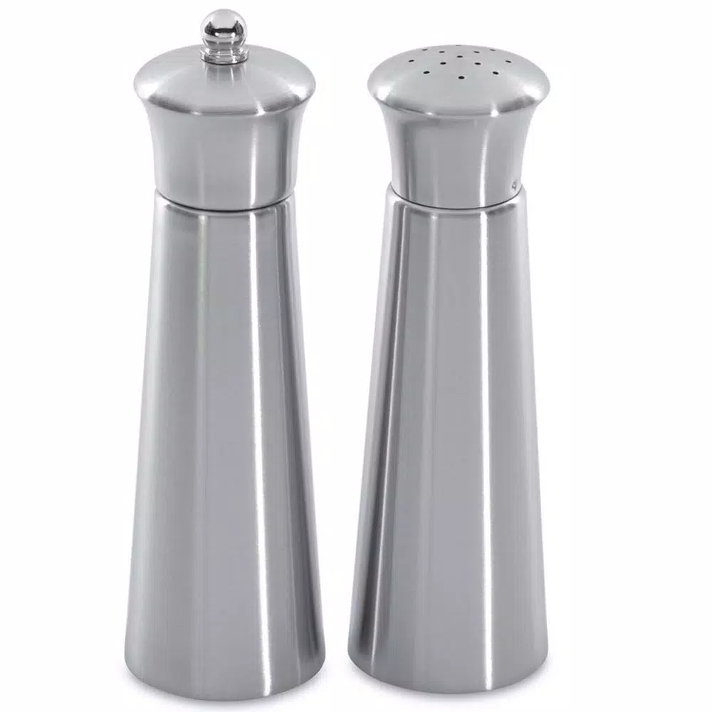 BergHOFF Straight Line Essentials Pyramid Stainless Steel Salt and Pepper Mill Set