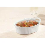 Corningware French White 1.5-Qt Oval Ceramic Casserole Dish with Glass Lid thumbnail 6