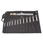 GEARWRENCH 12-Piece Metric Flex-Head Ratcheting Combination Wrench Set with Roll Pouch thumbnail 8
