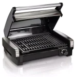 Hamilton Beach Searing Grill 118 sq. in. Stainless Steel Indoor Countertop Grill with Non-Stick Plates thumbnail 1