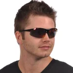 ERB Commandos ANSI Z87.1 High Impact Safety Sunglasses - Black Frame, Gray Tinted Lenses thumbnail 2