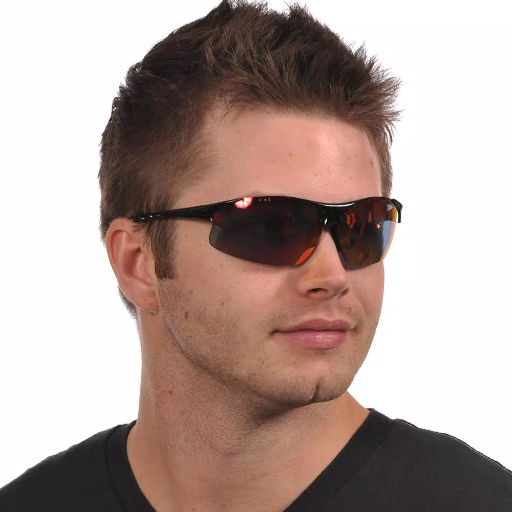 ERB Commandos ANSI Z87.1 High Impact Safety Sunglasses - Black Frame, Gray Tinted Lenses