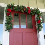 Unbranded 9 ft. Pre-Lit LED Red Peonies and Berry Garland with Remote Control thumbnail 2