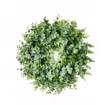 Worth Imports 16 in. Artificial Silvery Eucalyptus Wreath, Green Round Decorative Wreath thumbnail 1