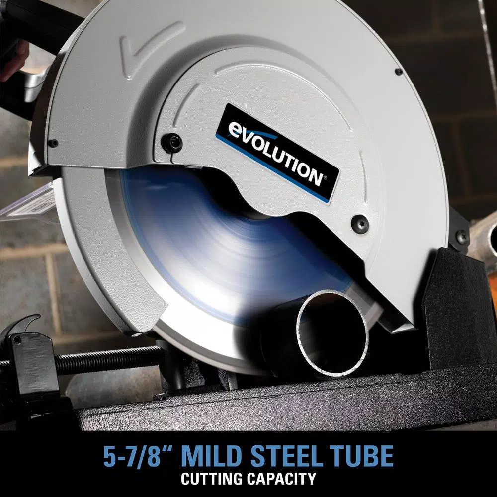 Evolution Power Tools Evolution EVOSAW380 14 in. Steel Cutting Chop Saw with 66 Tooth Carbide Tipped Blade