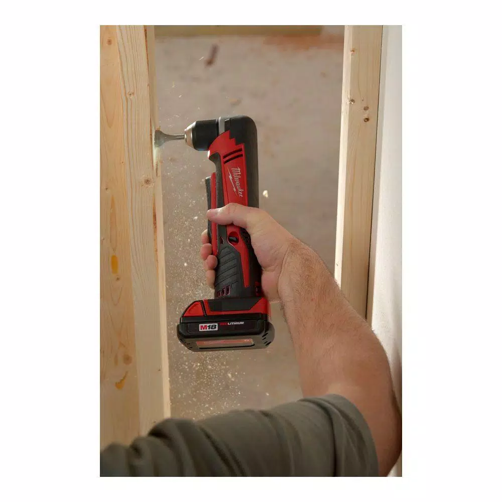 Milwaukee M18 18V Lithium-Ion Cordless 3/8 in. Right Angle Drill Kit with 1.5Ah Battery, Charger, and Hard Case