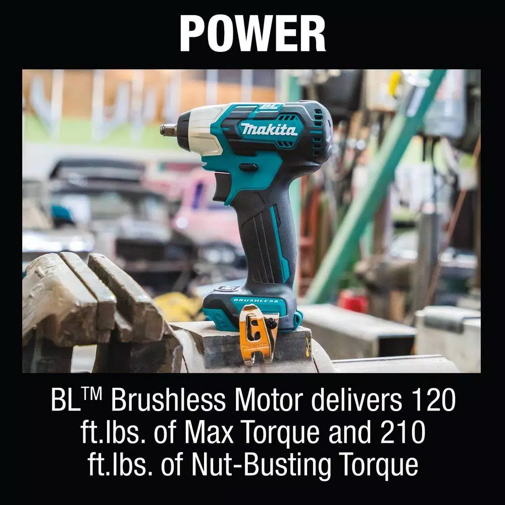 Makita 12V MAX CXT Brushless 3/8 in. Square Drive Cordless Impact Wrench, Tool Only