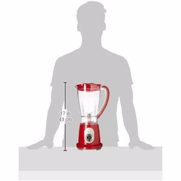 Ovente 400W Professional Blender, 50 oz 2-Speed Jar Blender with Pulse, Stainless Steel Blades, Red