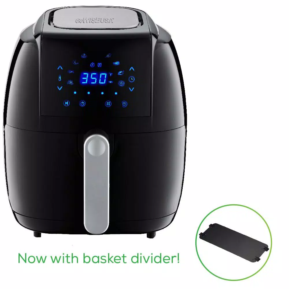 GoWISE USA 5.0 Qt. Black Electric Air Fryer with 8 Presets and Recipe Book