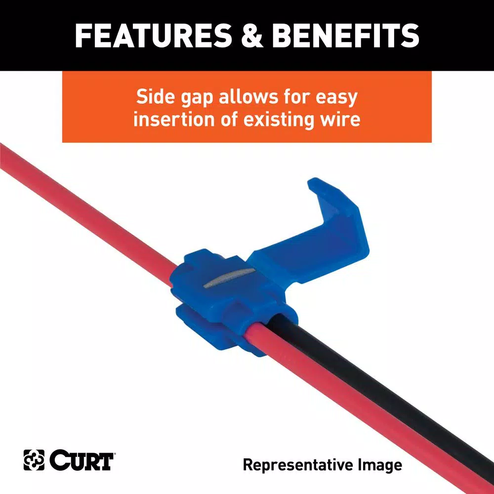 CURT Snap Lock Tap Connectors, 12-10 Gauge Wire, 100-Pack