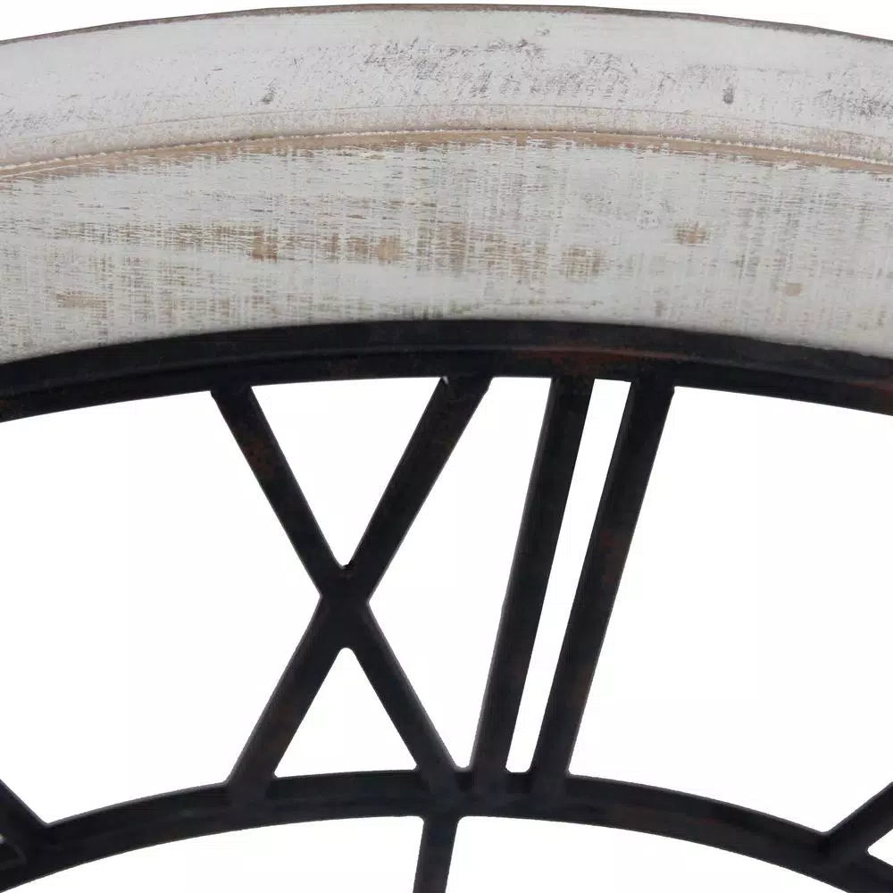 FirsTime & Co. 27 in. Timeworn Farmhouse Wall Clock with Whitewashed Wood Frame