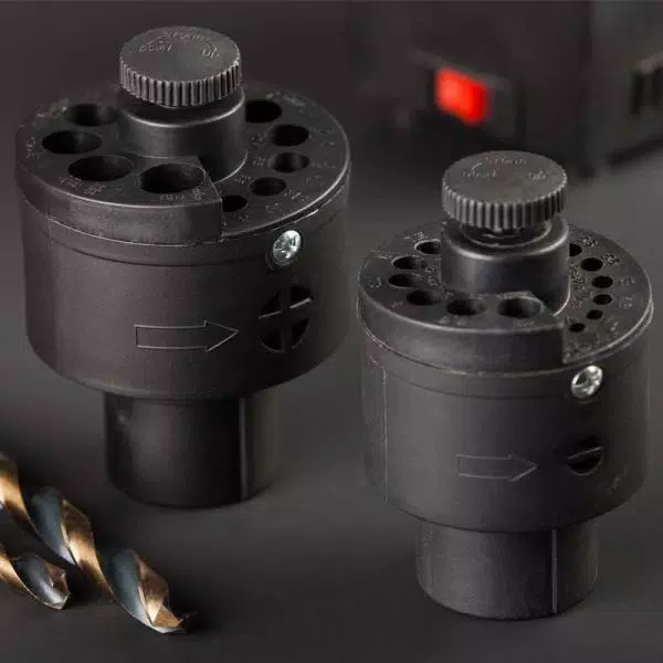 Stark 4.75 in. Dual Head Drill Bit Sharpener, 1700 RPM Max, 9/64 in. to 5/8 in. Sizes