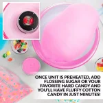 Nostalgia Vintage Pink Cotton Candy Maker with 2 Reusable Cones thumbnail 8