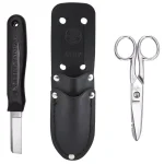 Klein Tools 3-Piece Cable Splicer's Kit with Knife, Electrician's Scissors and Leather Pouch thumbnail 2