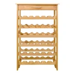 Catskill Craftsmen 36-Bottle Natural Yellow Birch Wood Floor Wine Rack with Storage Drawer thumbnail 1
