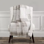 Lush Decor Greenville Taupe Reversible Plaid Cotton Throw Blanket thumbnail 1