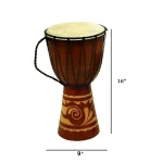 Benzara Toca Wood and Leather Brown Djembe Drum Decorative Musical Instrument thumbnail 4