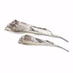 IMAX Crowder Decorative Organic Cast Aluminum Trays, Set of 2, Silver Finish thumbnail 1