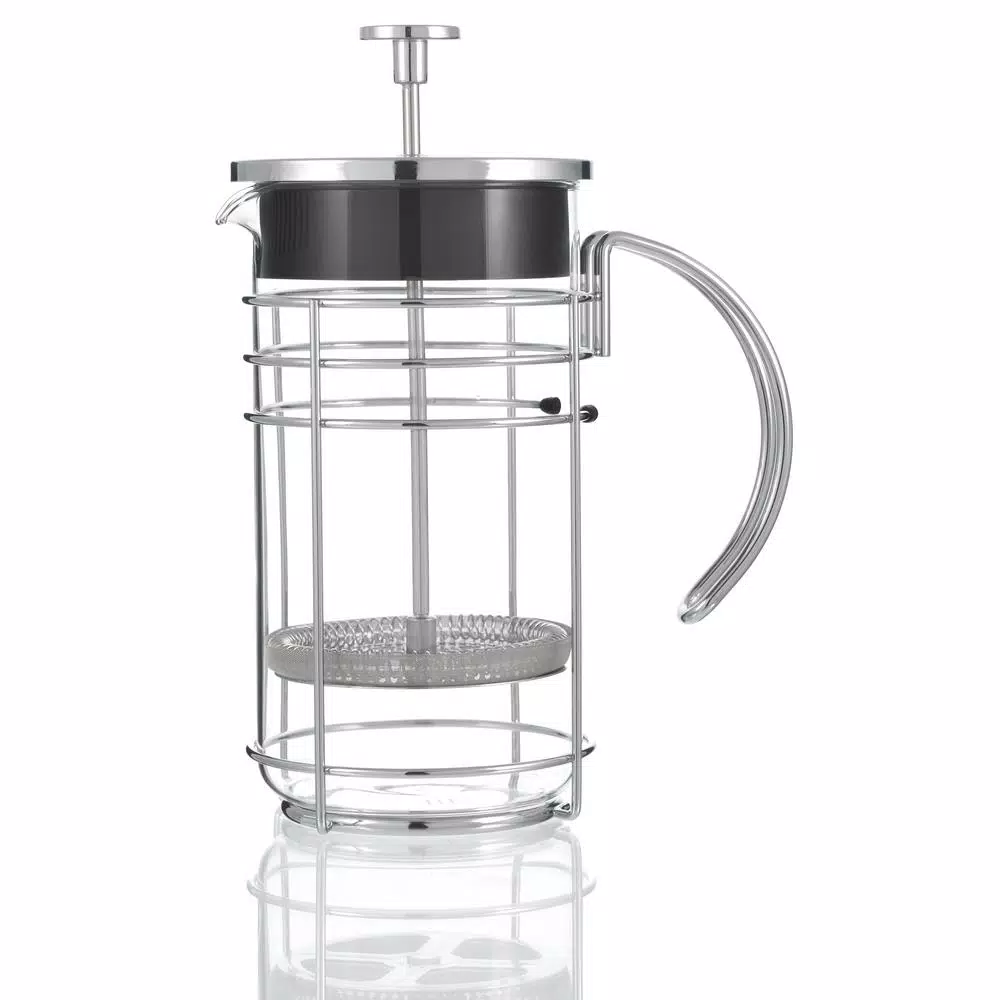 GROSCHE Madrid 3-Cup French Press Coffee and Tea Maker, Chrome Housing with Borosilicate Glass