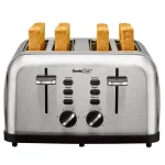 Boyel Living 1500W 4-Slice Wide Slot Toaster with Dual Independent Control Panels, Silver thumbnail 4
