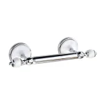 MODONA ARORA Toilet Paper Holder - White Porcelain & Polished Chrome Stainless Steel Roller thumbnail 3
