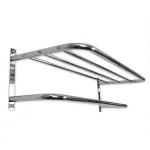 Unbranded Chrome Plated Steel 1-Bar Wall Mount Towel Rack and Bathroom Shelf thumbnail 4