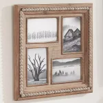 Home Decorators Collection Natural Beaded Wood 4-Opening Collage Picture Frame, 14.5 x 14.5 in, Brown thumbnail 3