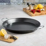 Ecolution Sol 20 in. Carbon Steel Nonstick Paella and Grill Pan, Black thumbnail 6