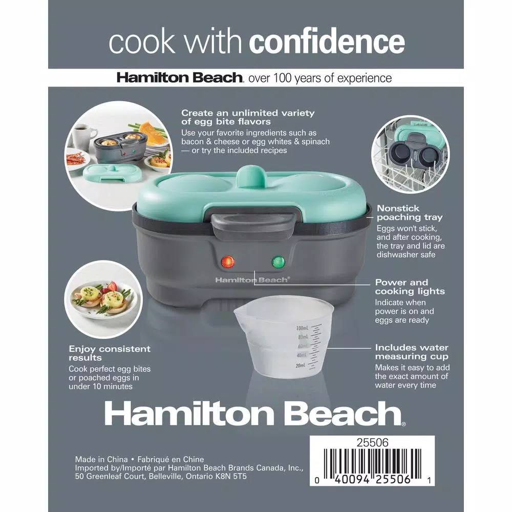 Hamilton Beach Egg Bites Maker and Egg Poacher, Grey