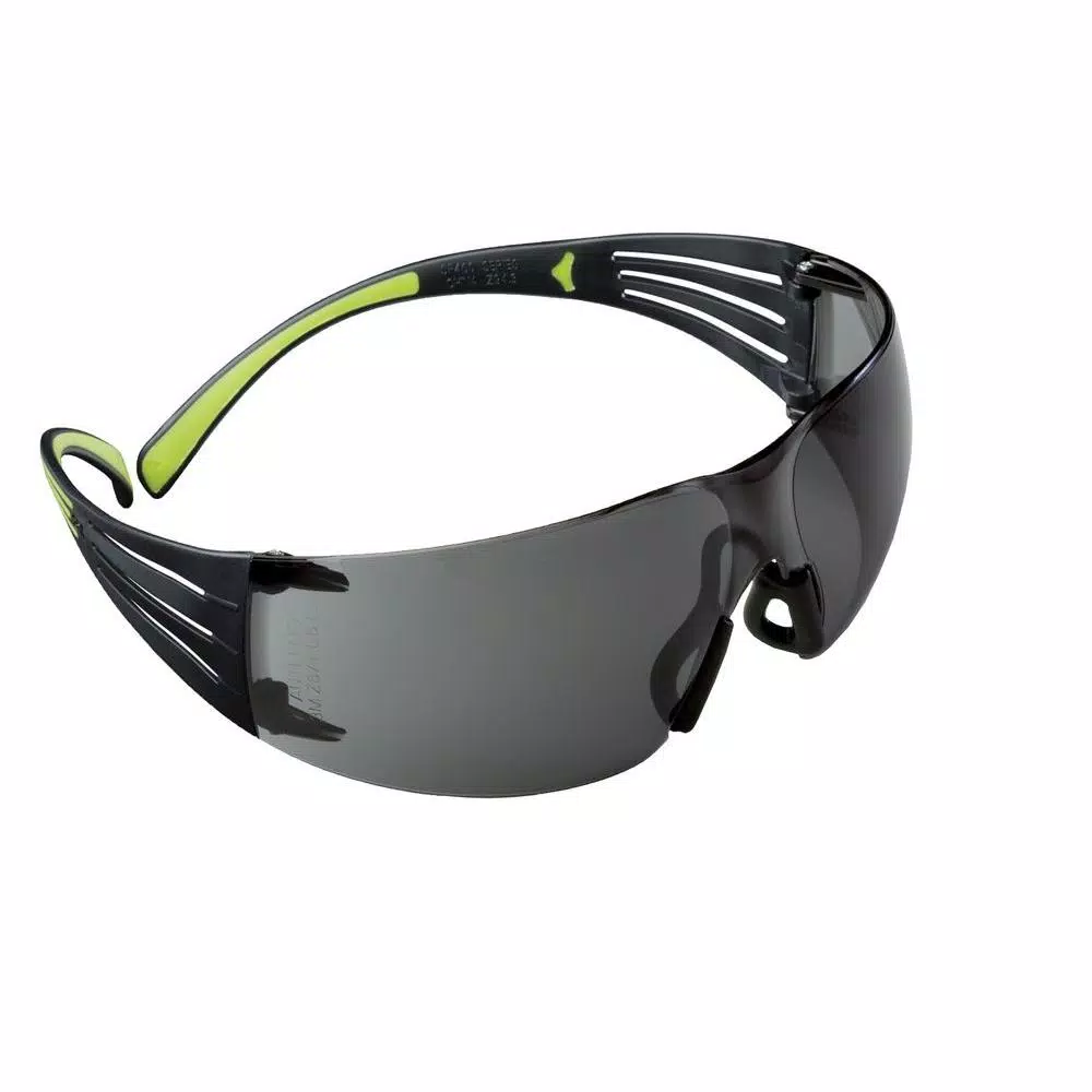 3M SecureFit 400 Series Safety Eyewear, Black/Neon Green, Anti-Fog, 3-Pack