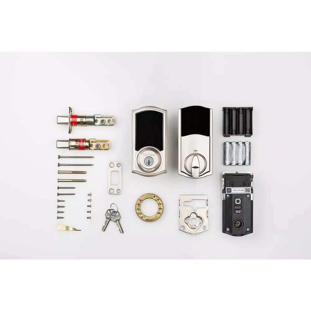 Kwikset Premis Touchscreen Smart Lock Satin Nickel Single Cylinder Deadbolt with Tustin Lever