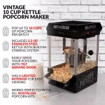 Nostalgia 390-Watt Black Kettle Popcorn Maker with 2.5 oz. Stainless Steel Kettle thumbnail 2