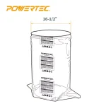 POWERTEC 16-1/2 in. x 46-5/8 in. Clear Dust Collector Bags, 5-Pack thumbnail 2