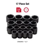 SUNEX TOOLS Sunex 4683 3/4 in. Drive Heavy-Duty SAE Impact Socket Set, 17-Piece thumbnail 2