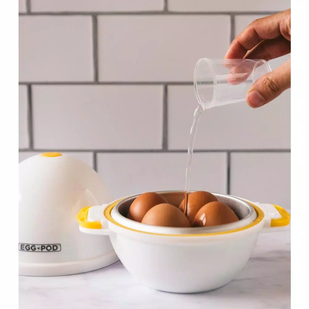 As Seen on TV Egg Pod 4-Egg Microwave Egg Cooker - Easy Peel Hard Boiled Egg Maker