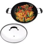 Starfrit Jumbo Nonstick Aluminum Wok with Tempered Glass Lid, 15 in. thumbnail 3