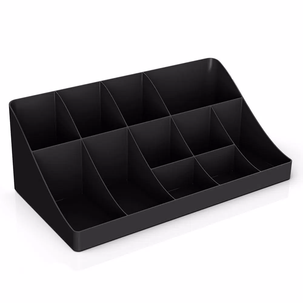 Mind Reader Black Coffee Condiment and Snack Organizer Station with Lazy Susan