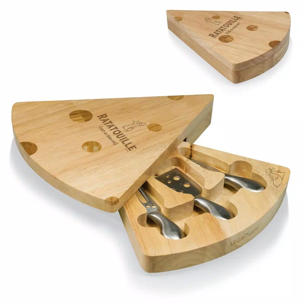 TOSCANA Picnic Time Ratatouille 10 in. Swiss Cheese Board and Tools Set