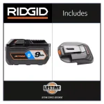 RIDGID 18V OCTANE 9.0 Ah Bluetooth Lithium-Ion Battery & USB Portable Power Source Combo Kit thumbnail 2